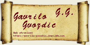 Gavrilo Gvozdić vizit kartica